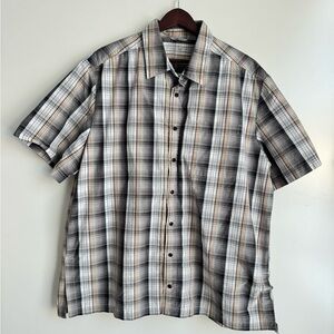 5.11 Tactical Series Covert Shirt Men XL gray plaid pattern short sleeve snaps